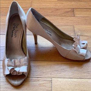 Gold heels worn once